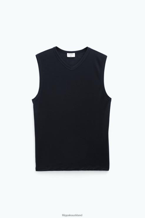 Women Filippa K Black V-Neck Tank Top Apparel 66L84168
