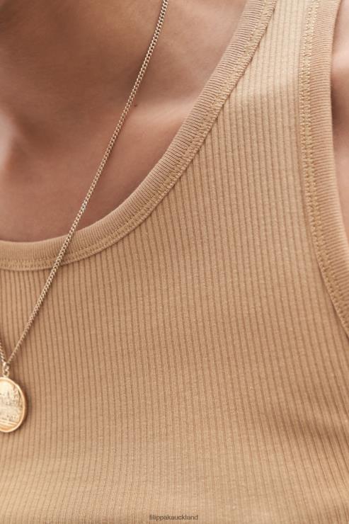 Women Filippa K Sand Beige Fine Rib Tank Apparel 66L84144