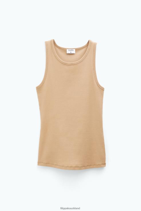 Women Filippa K Sand Beige Fine Rib Tank Apparel 66L84144