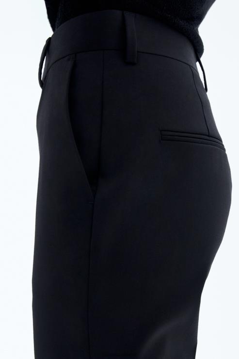 Women Filippa K Black Cropped Kick Flare Trousers Apparel 66L8492