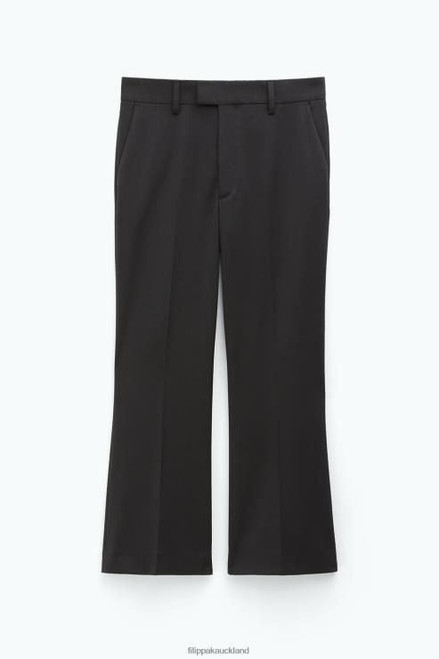 Women Filippa K Black Cropped Kick Flare Trousers Apparel 66L8492