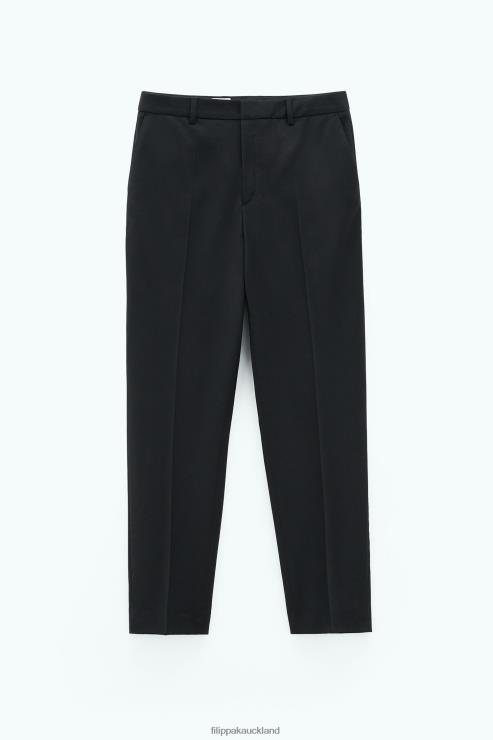 Women Filippa K Black Emma Cropped Cool Wool Trousers Apparel 66L84100