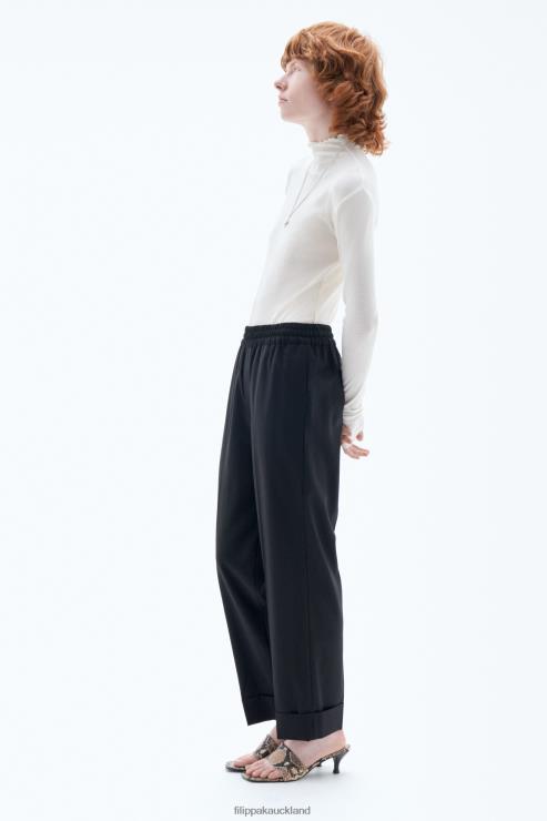 Women Filippa K Black Franca Cool Wool Trousers Apparel 66L84113
