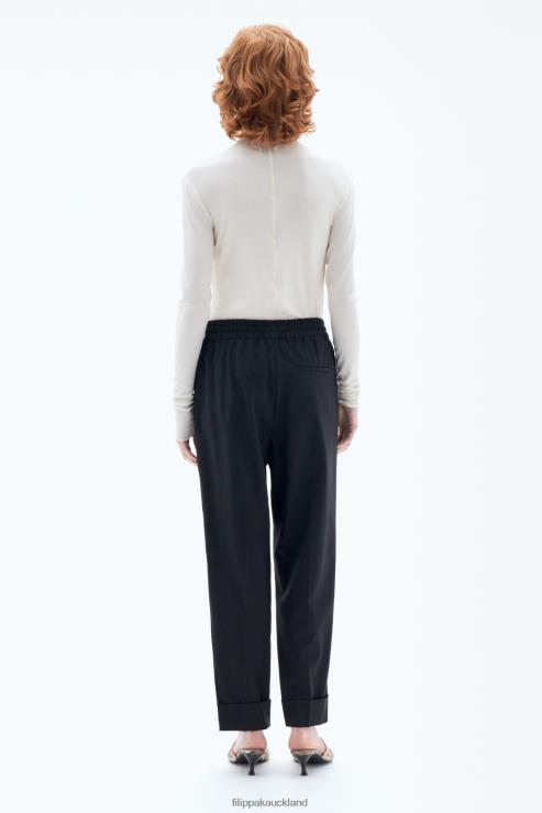 Women Filippa K Black Franca Cool Wool Trousers Apparel 66L84113