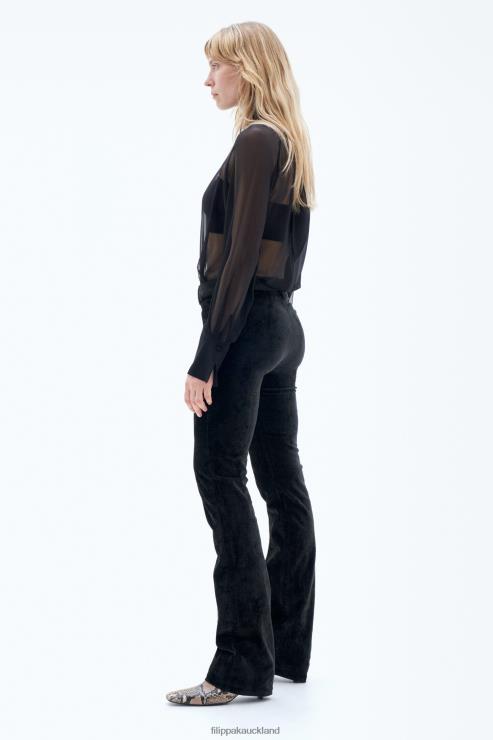Women Filippa K Black Low Waist Corduroy Trousers Apparel 66L8488