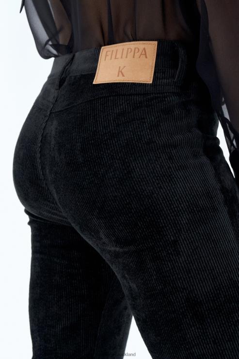 Women Filippa K Black Low Waist Corduroy Trousers Apparel 66L8488