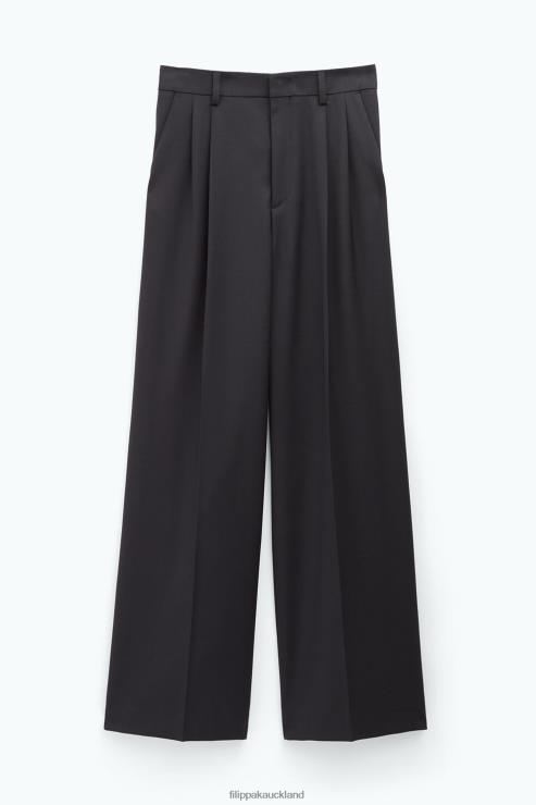 Women Filippa K Dark Chocolate Darcey Wool Trousers Apparel 66L8497