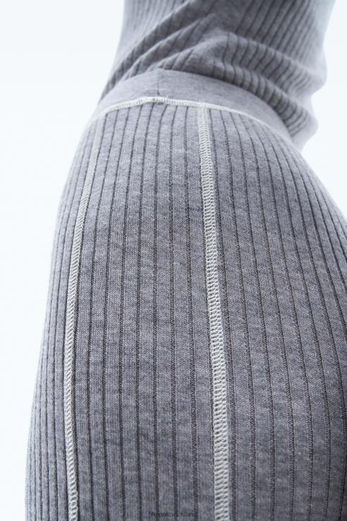 Women Filippa K Grey/White Knitted Long-Johns Apparel 66L84121