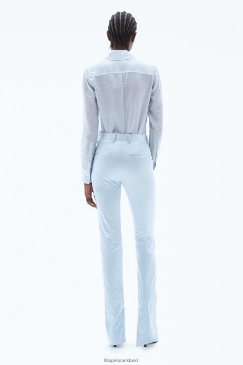 Women Filippa K Ice Blue Slim Trousers Apparel 66L84115