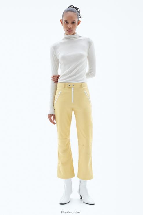 Women Filippa K Light Amber Kick Flare Leather Trousers Apparel 66L84117