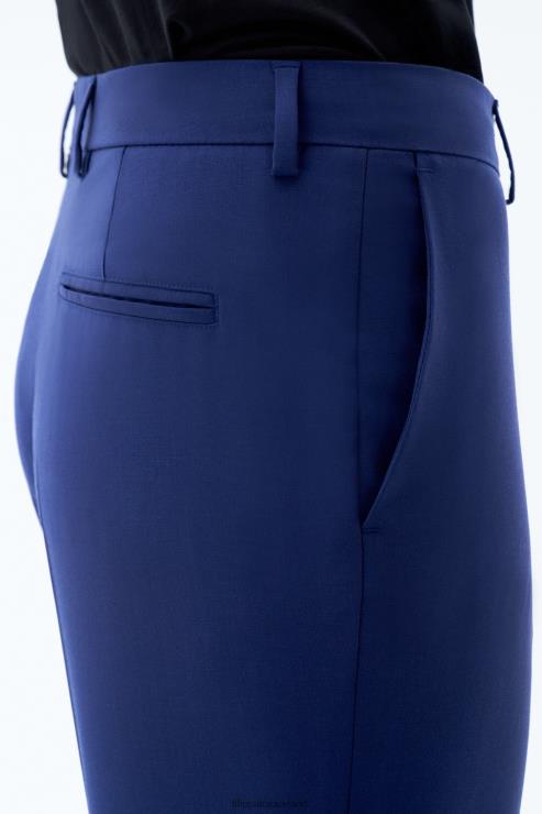 Women Filippa K Ocean Blue Emma Cropped Cool Wool Trousers Apparel 66L84101