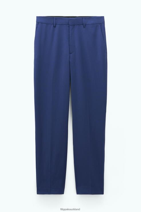 Women Filippa K Ocean Blue Emma Cropped Cool Wool Trousers Apparel 66L84101