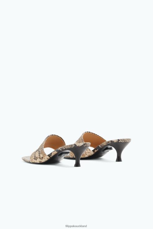Women Filippa K Printed Beige Snake Lace Up Sandals Shoes 66L84440